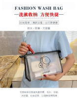 Bolsa de maquillaje portátil para viajes, gran capacidad, alta estética, estilo coreano moderno, impermeable, adecuada para estudiantes - details 3