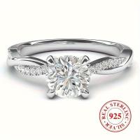 Anillo de Compromiso de Plata Esterlina 925 con Zirconia Brillante Anillo de Boda de Alta Calidad - details 0