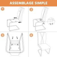 2PCS Sillas de Comedor Giratorias Sillas de Cocina con Respaldo Alto Patas Metálicas Diseño Moderno para Salón Oficina Dormitorio Blanco - details 16