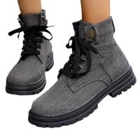 Botas planas martin para mujer, zapatos con cordones, botas cortas, moda de otoño - details 1