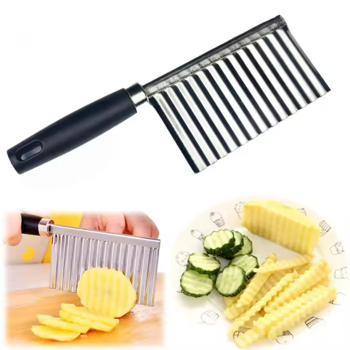 Cuchillo de Aranda Ondulada Walfos de Acero Inoxidable Herramienta de Cocina para Frutas Verduras Accesorios de Cocina Pelador de Patatas - 1