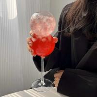 Copa de cristal con cola de champán, copa de vino con chispa para fiesta de San Valentín, rosa 3D, altura estilo Ins - details 3