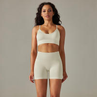 Conjunto Deportivo de Yoga sin Costuras para Mujeres Sports Bra Sin Mangas, Pantalones Cortos - details 17
