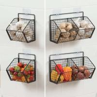 Estantes de cocina de pared para cebollas, jengibre o condimentos, especias, verduras, frutas y secado colgado en la pared sin perforar. - details 0