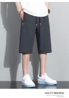 Pantalones cortos de verano para hombre en seda helada, transpirables, ligeros, hasta la pantorrilla, estilo informal y holgado - details 5