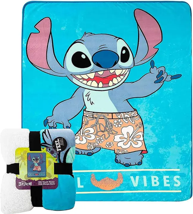 Manta de Sherpa con tacto de seda de Lilo y Stitch, frazada, fresca - 1