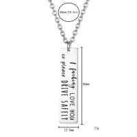 Collar minimalista personalidad tarjeta cuadrada nicho colgante titanio acero moda suéter cadena - details 0