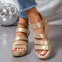 Sandalias de tacón de cuña para mujer, zapatos de verano - details 1