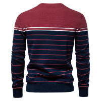 Suéter de manga larga de punto a rayas para hombre, Jersey informal de cuello redondo, nuevo - details 6