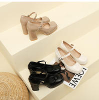 Zapatos de mujer de tacón alto y grueso estilo francés de nuevo estilo - details 33