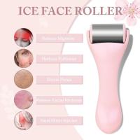 Scttomon Rodillo de Hielo 3 Pcs para Cara, Ojos, Cuerpo Cuidado de la Piel para Ojos Hinchados y Ojeras Gua Sha (Rosa) - details 2