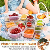 Juego De 12 Piezas De Contenedores Para Almuerzo De Cocina Caja De Alimentos Segura Para Microondas Y Nevera Manteniendo La Frescura - details 3