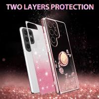 Funda de silicona transparente con purpurina para Samsung Galaxy S25 Ultra con soporte de anillo - details 7
