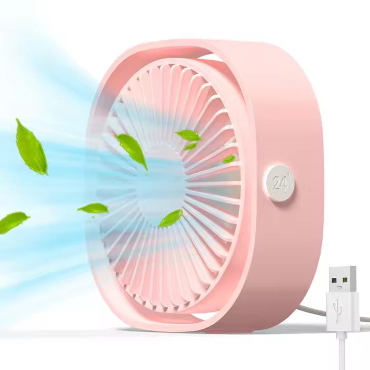 Ventilador USB Mini Mesa Portátil ,Rotación de 360 ° para Oficina, Hogar, viajes, Acampar - 1