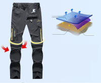 Pantalones convertibles de senderismo para hombre, pantalones de pesca ligeros, impermeables, de secado rápido, con cremallera - details 3