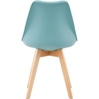 4 Sillas Comedor Sillas de Cocina Nórdico con Asiento Tapizado y Las piernas de Madera de Haya Maciza - Azul Mentol - details 1