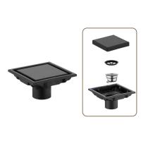 Desagüe de residuos de suelo cuadrado de acero inoxidable 304, accesorios de inserción de azulejo, drenaje de flujo grande, rejillas de ducha antiolor para baño - details 8