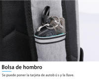 Mochila informal con tapa para hombre, bolsa impermeable con contraste de color ligero, para ordenador de 15,6 pulgadas, para estudiantes - details 11
