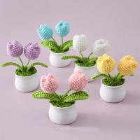 Ramo de Flores de Crochet Hecho a Mano Tulipanes Ramo Tejido Finalizado - details 1