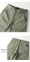 Pantalones cortos cargo de puro algodón, corte slim, pantalones gruesos de color liso. - details 6