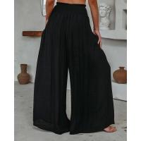 BUNO-Pantalones informales versátiles minimalistas para mujer, pantalones elásticos empalmados de cintura alta con bolsillos y pliegues, holgados, de color liso, a la moda, verano 2024 - details 3