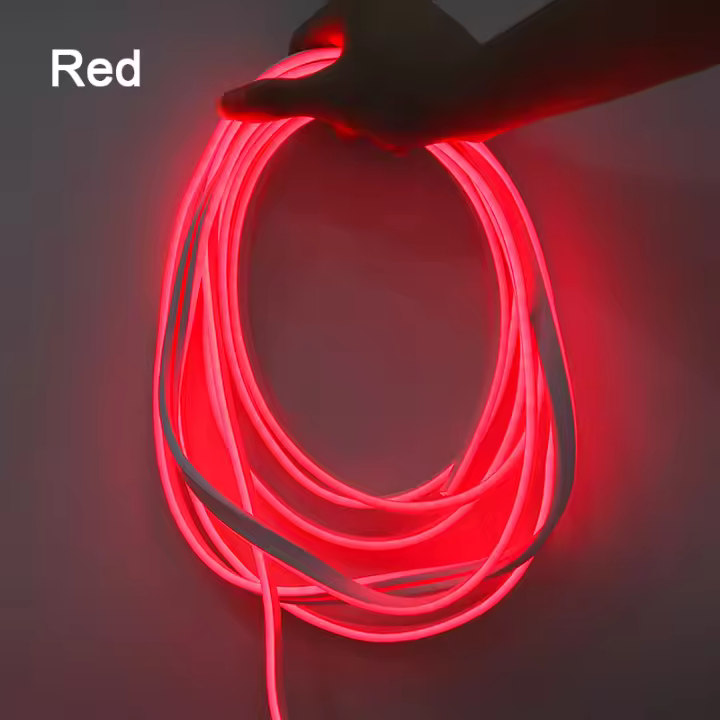 Tira de luces LED de neón para coche, lámpara Flexible de silicona resistente al agua, 6mm, 1-5M, SMD2835, 120LEDs/M, decoración para el hogar, DC12V - 1