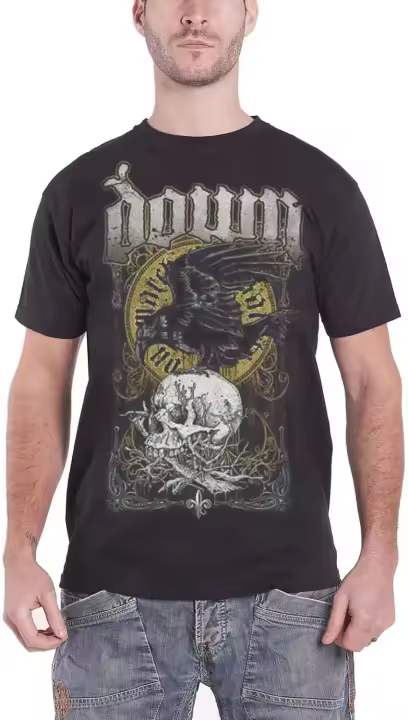 Camiseta negra oficial de Down Swamp Skull para hombre, nueva - 1