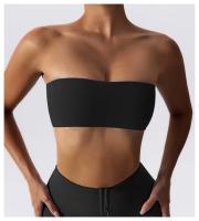 Sujetador deportivo para mujer en color piel anti-deslumbramiento con forro de nylon entretela de fitness ajustado manga larga secado rápido vestido de nylon - details 27