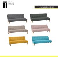 Modelo Versalles - Sofá Cama con Apertura Clic-Clac |   Donde la Elegancia y el Confort se encuentran |   Diseño Capitoné en Color Gris |   189,5 x 88 x 89 cm - details 6