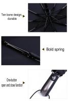 Paraguas plegable automático a prueba de viento para mujer, grande e impermeable con tono negro, 10K - details 5