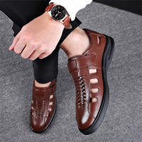 Sandalias de verano para hombre, nuevas, huecas, para playa, de piel suave y transpirable, con velcro. - details 17