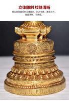 Pagoda Gaddang de cobre puro hecha a mano en Nepal, estupa con reliquias que se pueden abrir, artefactos tántricos, herramientas de salón budista, tamaño grande - details 6