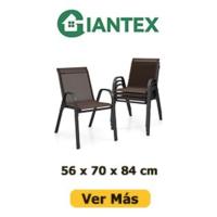 Juego de 4 sillas de exterior, silla de comedor apilable con marco de acero con reposabrazos y respaldo, 56 x 70 x 84 cm, sillas ergonómicas para piscina, terraza, jardín (marrón) - details 4