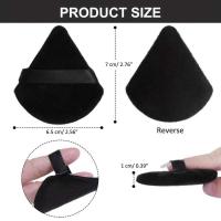 5 uds. De maquillaje de hojaldre Triangular negro grande y polvo suelto, herramienta de base de esponja de felpa suave para cosméticos - details 2