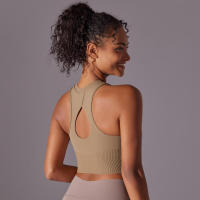Tops para mujer, Top moldeador de punto de Color sólido, ropa de Yoga recortada en la espalda, deportes, correr, camiseta sin mangas - details 17