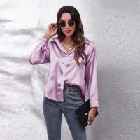 Camisa De Seda Para Mujer Elegante Y Cómoda De Satén Manga Larga Cuello En V Abierta Estilo Oficina Primavera Otoño - details 4
