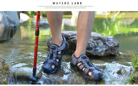 Sandalias de cuero de verano para hombre, zapatos de playa transpirables, cómodas sandalias suaves para caminar y senderismo, sandalias atléticas antideslizantes para exteriores - details 14