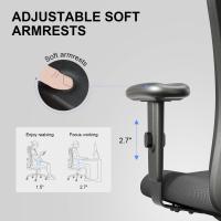 Silla de Oficina ergonómica, Silla giratoria de Malla Transpirable, con Ruedas silenciosas Antideslizantes, Soporte Lumbar Ajustable, reposacabezas y reposabrazos, Carga máxima 150 kg - details 3