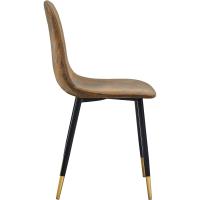 Juego de 4 sillas de comedor con asiento y respaldo suaves, con patas de metal macizo, para sala de estar, dormitorio, cocina o comedor, ante marrón - details 25
