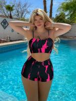 Conjunto de bikini con lazo teñido Traje de baño de cintura alta Traje de baño de Dacron - details 28