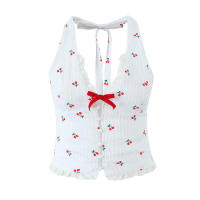 Camisetas Sin Mangas con Estampado de Moda Coreana para Mujer Ropa Informal Ajustada de Punto para el Verano - details 1