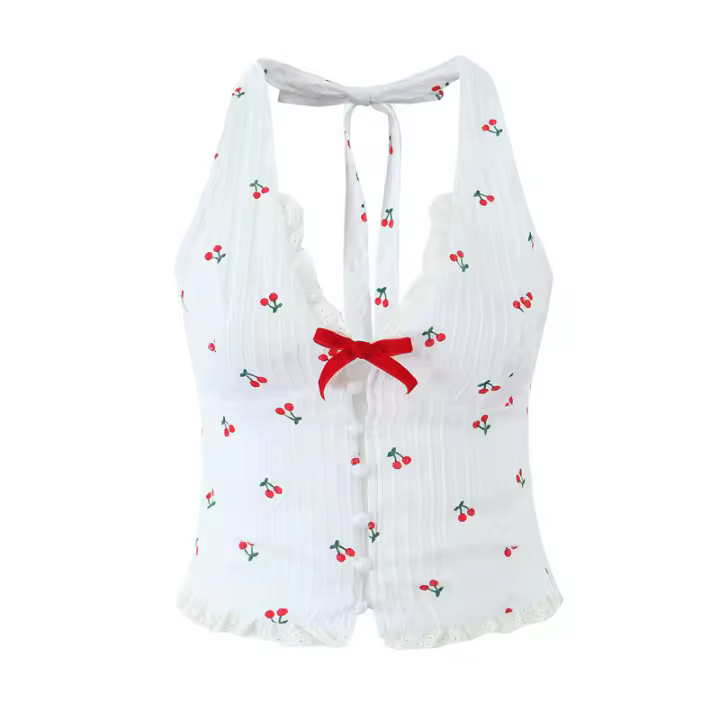 Camisetas Sin Mangas con Estampado de Moda Coreana para Mujer Ropa Informal Ajustada de Punto para el Verano - 1