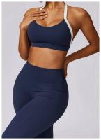 Sujetador Deportivo sin Costuras para Mujeres Encantador y Sexy Halter Bragas de Espalda Liberadas Lencería Sólida Top Femenino Belleza Espalda Inalámbrico Talla Única - details 8