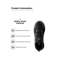 Zapatos De Seguridad Para Hombre Con Botones Giratorios Y Punta De Acero Indestructibles Antipinchazos Y Con Almohadilla De Aire Botas De Trabajo Con Suela De Goma Material De Tela Y Algodón - details 16