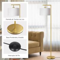 Pantalla de Lino Beige, Casquillo E27, Compatible con Varias Bombillas, 160cm Lámpara de Arco Negra con Pantalla Ajustable para Dormitorio, Salón, Oficina - details 20