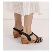 Sandalias de vacaciones de verano con tacón de cuña para mujer, zapatos romanos con cuentas tejidas retro para mujer - details 5