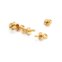 Cuentas de Perlas de Brasso Dorado 18K 40PCS Huecos Medios Suministros para Hacer Joyería DIY - details 9