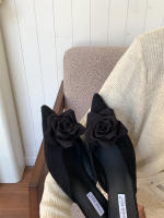 Nueva bolsa cabeza media zapatillas arco de las mujeres tacón grueso tacones altos francés perezoso de un pedal zapatillas geniales - details 10