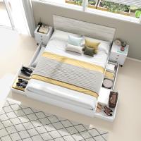 Cama Doble, Cama con Almacenaje, Medidas: 156 cm (Ancho) x 196 cm (Largo) x 37 cm (Alto) - details 1