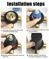 Grifo de Baño TOPX Montado en la Pared Mate Negro con Fregadero Integrado de Bronce Control Dual de Agua Caliente y Fría - details 14